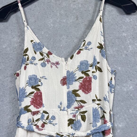 American Eagle Floral Romper 6 Open Leg Jumpsuit Boho Bohemian Spaghetti Straps - Picture 9 of 12